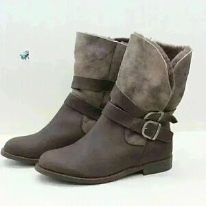 EMU Australia Agnes Women’s BrownLeather Sheepskin Lined Winter Boots Size US 8